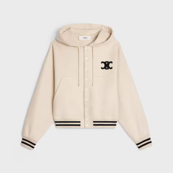 Hooded Varsity Jacket In Double Face Cashmere - | ^CELINE Outlet