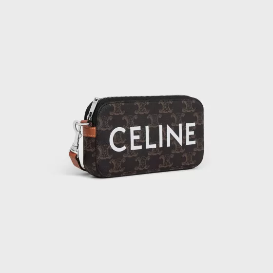 Horizontal Pouch In Triomphe Canvas With Print - | ^CELINE New