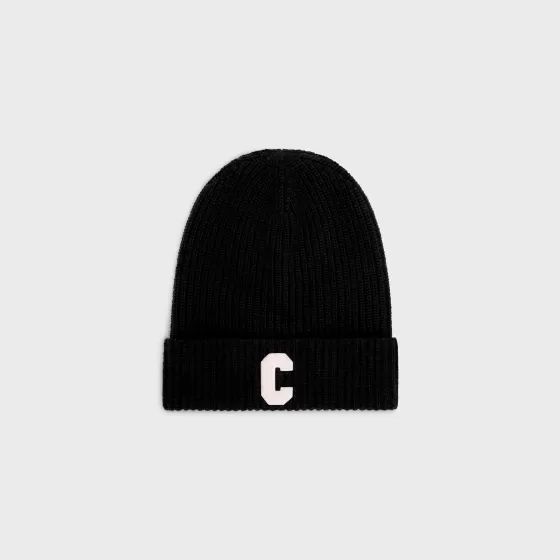 Initial Beanie In Ribbed Wool - | ^CELINE Fashion