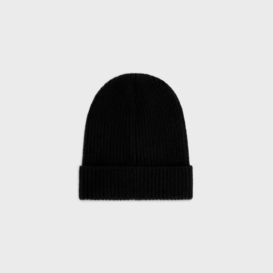 Initial Beanie In Ribbed Wool - | ^CELINE Fashion