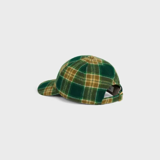 Initial Snapback Cap In Checked Wool - | ^CELINE Best