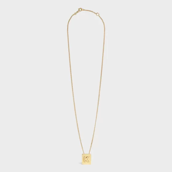 K Necklace - Alphabet K Necklace In Brass With Finish | ^CELINE Hot