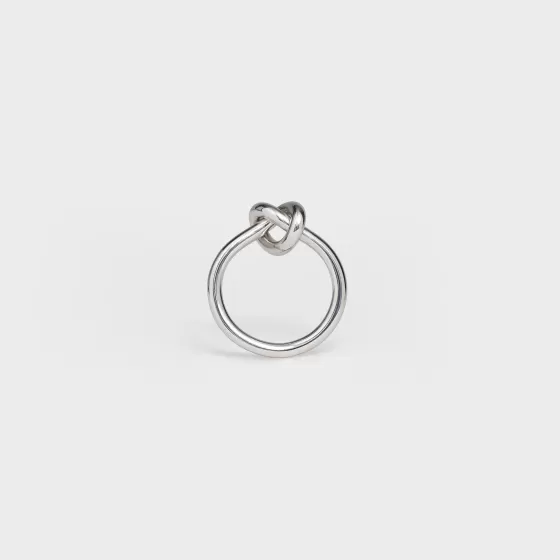 Knot Ring In Brass With Rhodium Finish - | ^CELINE Store