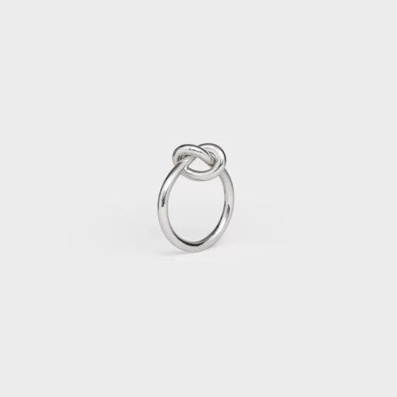 Knot Ring In Brass With Rhodium Finish - | ^CELINE Store