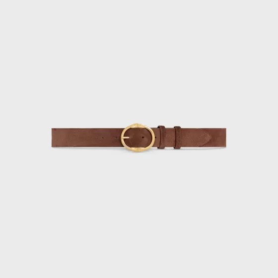 Large 35Mm Twin Triomphe Belt In Suede Calfskin - | ^CELINE Shop