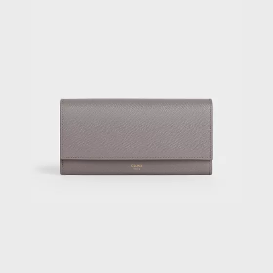 Large Flap Wallet In Grained Calfskin - | ^CELINE Sale