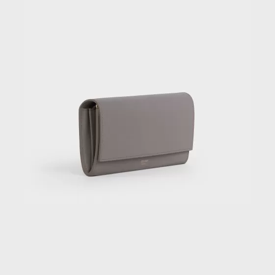 Large Flap Wallet In Grained Calfskin - | ^CELINE Sale