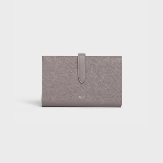 Large Strap Wallet In Grained Calfskin - | ^CELINE New