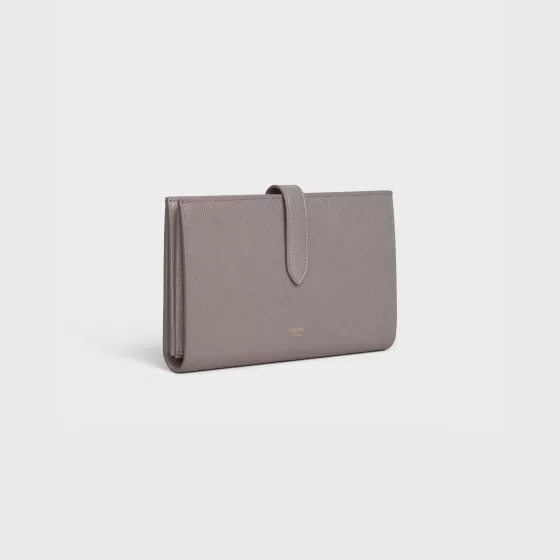 Large Strap Wallet In Grained Calfskin - | ^CELINE New