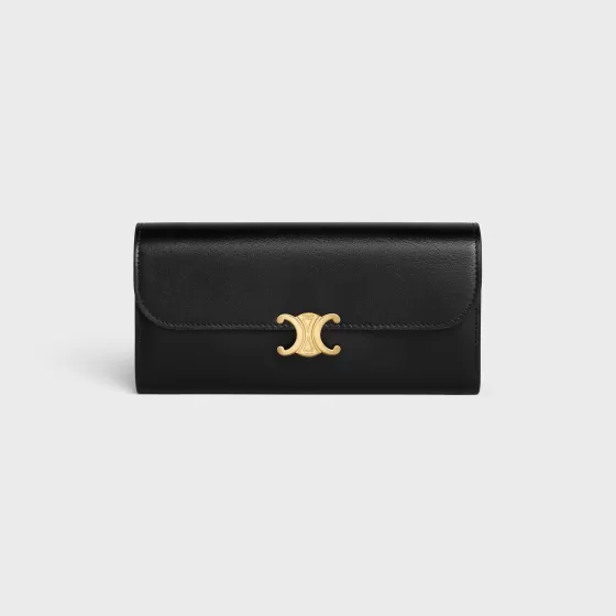 Large Wallet Triomphe In Shiny Calfskin - | ^CELINE Store