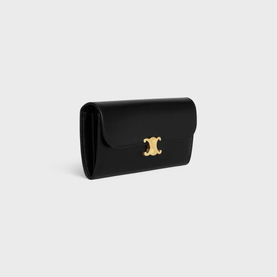 Large Wallet Triomphe In Shiny Calfskin - | ^CELINE Store