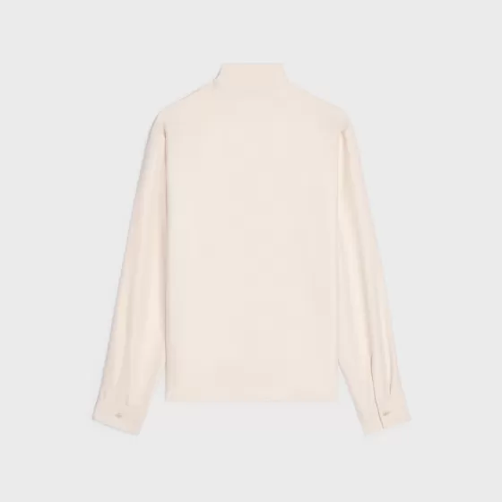 Lavaliere Blouse In Silk Wool Cady - | ^CELINE Online