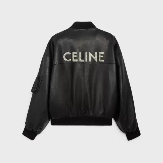 Leather Bomber Jacket In Soft English Lambskin - | ^CELINE New