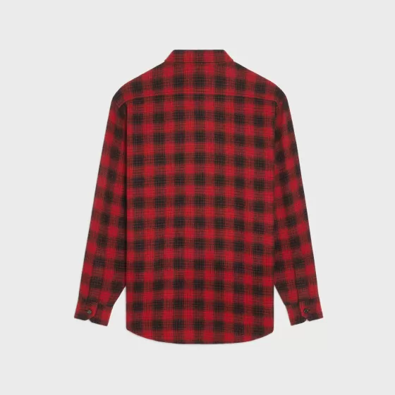 Loose Shirt In Checked Wool - | ^CELINE Sale