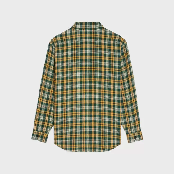 Loose Shirt In Checked Wool - | ^CELINE Discount