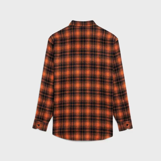 Loose Shirt In Checked Wool - | ^CELINE Best Sale