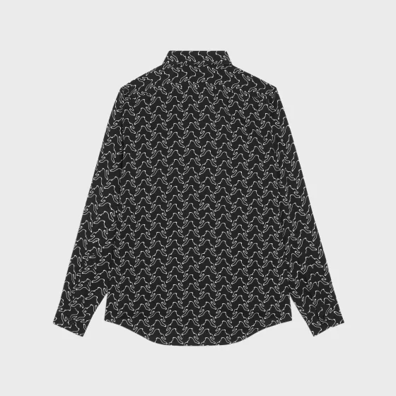 Loose Shirt In Printed Viscose - | ^CELINE Flash Sale