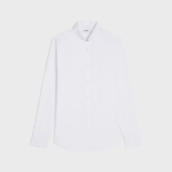 Loose Shirt With Inverted Collar In Cotton Poplin - | ^CELINE Cheap