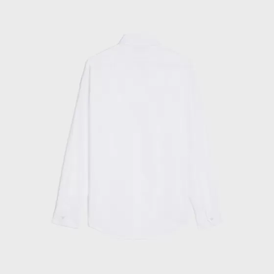 Loose Shirt With Inverted Collar In Cotton Poplin - | ^CELINE Cheap