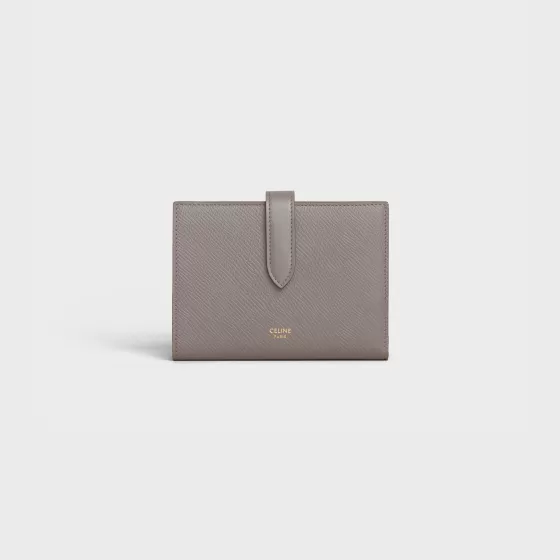 Medium Strap Wallet In Grained Calfskin - | ^CELINE Shop