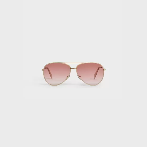 Metal Frame 02 Sunglasses In Metal - Gold / Gradient Rose | ^CELINE Store