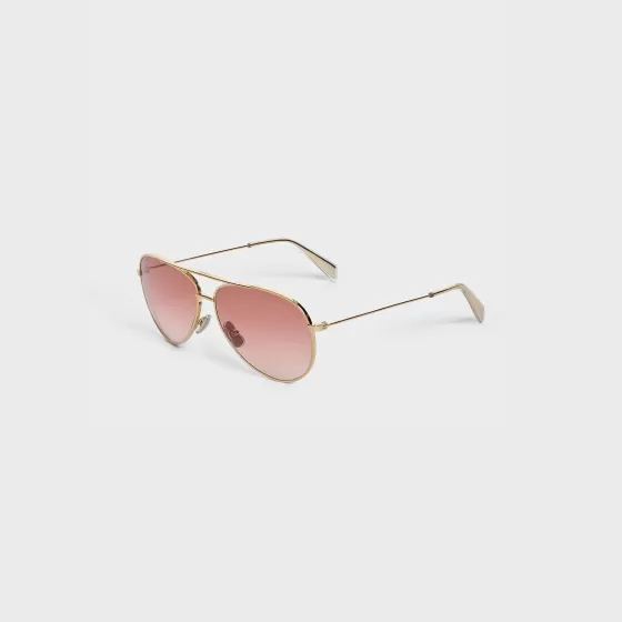 Metal Frame 02 Sunglasses In Metal - Gold / Gradient Rose | ^CELINE Store