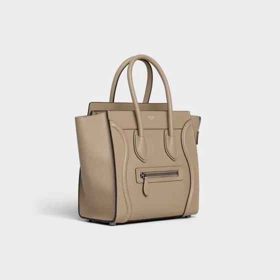 Micro Luggage Handbag In Drummed Calfskin - | ^CELINE New