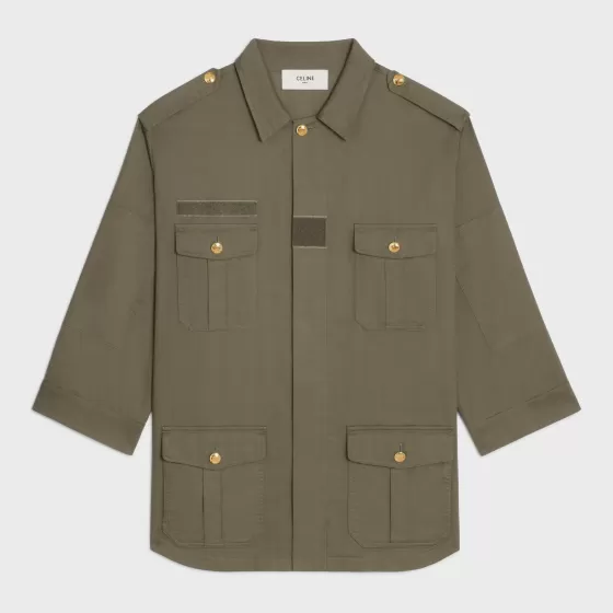 Military Jacket In Lightweight Twill - | ^CELINE Outlet