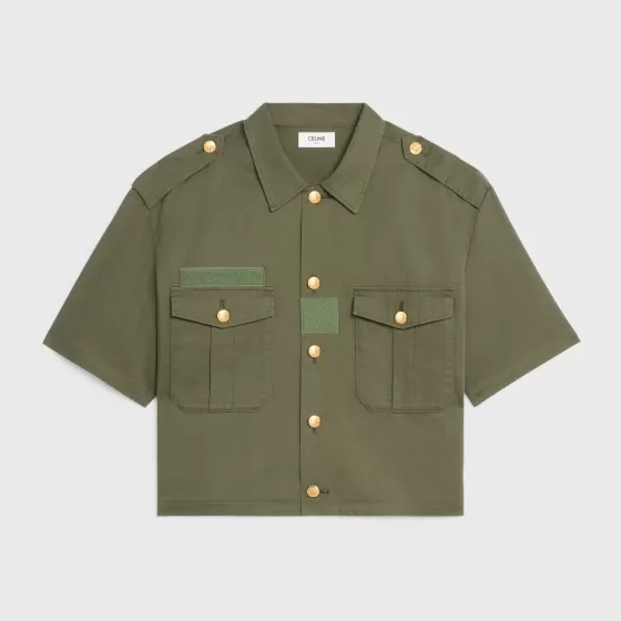 Military Shirt In Lightweight Twill - | ^CELINE Best Sale