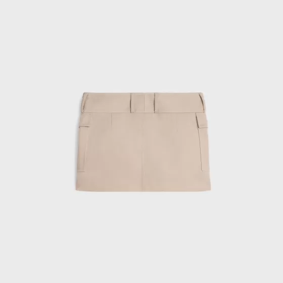 Military Trapeze Skirt In Diagonal Wool - | ^CELINE Cheap