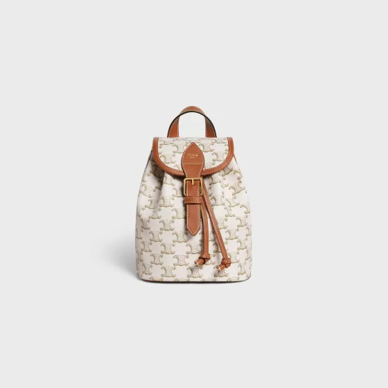 Mini Backpack Folco In Triomphe Canvas And Calfskin - | ^CELINE Online