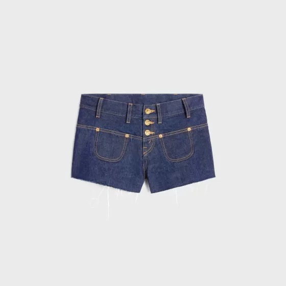 Mini Shorts In Wash Denim - | ^CELINE Outlet