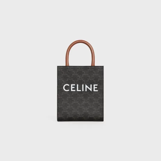 Mini Vertical Cabas In Triomphe Canvas And Calfskin With Print - | ^CELINE Fashion