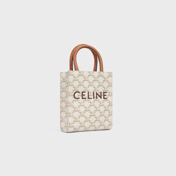 Mini Vertical Cabas In Triomphe Canvas And Calfskin With Print - | ^CELINE Best Sale