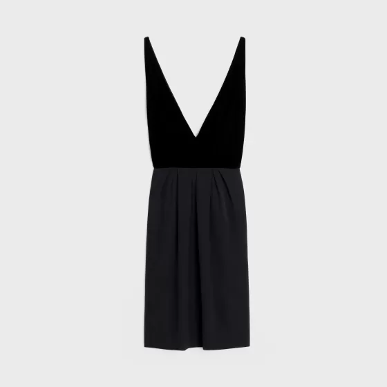 Minimal Draped Dress In Silk Cady - | ^CELINE Outlet