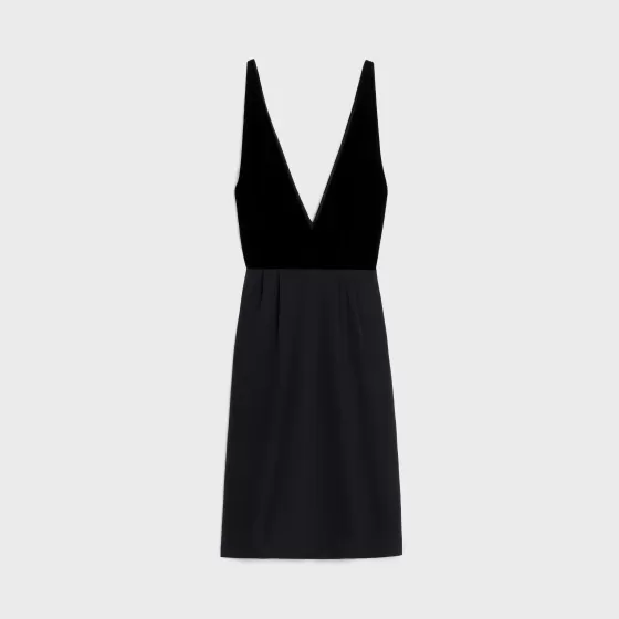 Minimal Draped Dress In Silk Cady - | ^CELINE Outlet