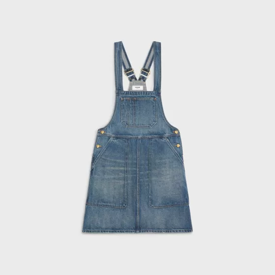 Overalls Dress In Denim - | ^CELINE Shop