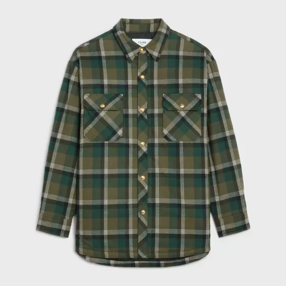 Overshirt In Checked Cotton - | ^CELINE Cheap