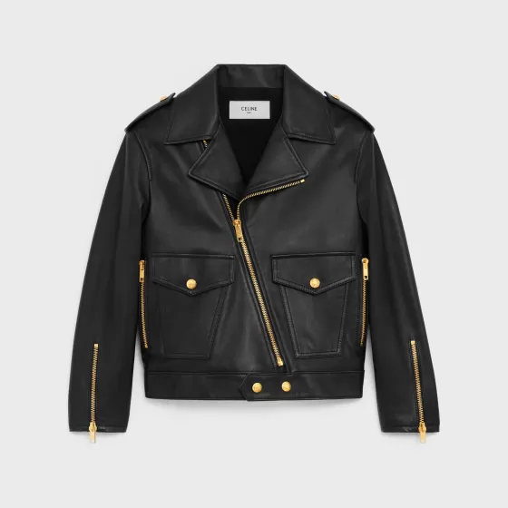 Oversized Biker Jacket In Plonge Lambskin - | ^CELINE Shop