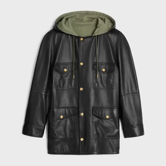 Oversized Parka In Plonge Lambskin - | ^CELINE Shop