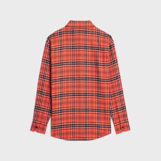 Oversized Shirt In Cotton Checks - | ^CELINE Best Sale