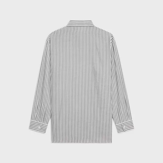 Oversized Shirt In Striped Viscose - | ^CELINE Hot