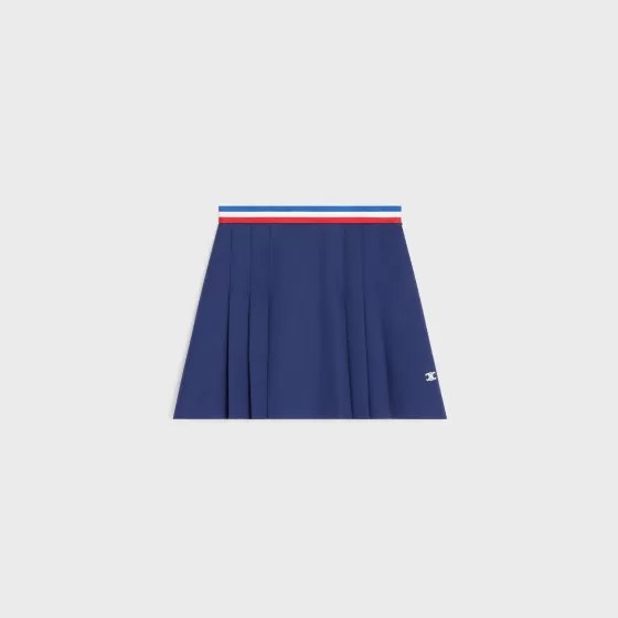 Pleated Mini Skirt In Cotton Gabardine - | ^CELINE Hot