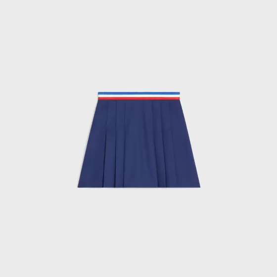 Pleated Mini Skirt In Cotton Gabardine - | ^CELINE Hot