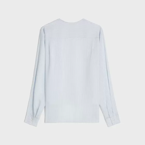 Pure Collar Blouse In Striped Silk - | ^CELINE Online