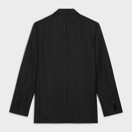 Rectangle Jacket In Striped Wool Fabric - | ^CELINE Fashion