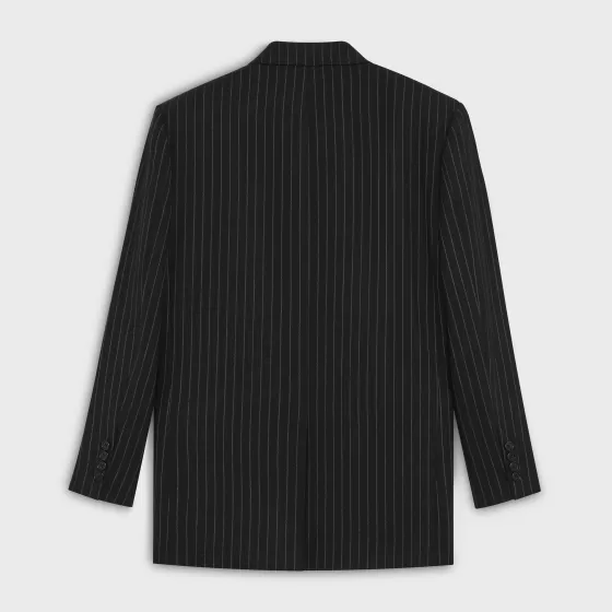 Rectangle Jacket In Striped Wool Fabric - | ^CELINE Discount