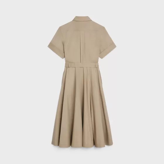 Safari Dress In Lightweight Gabardine - | ^CELINE Flash Sale