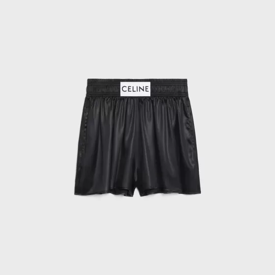 Satin Boxing Shorts - | ^CELINE Fashion