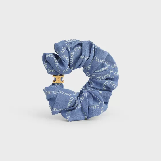 Scrunchy Square Bracelet In Brass With Gold Finish And Blue Silk - | ^CELINE Cheap